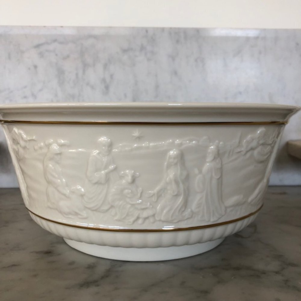 LENOX 1991 Nativity Bowl Fine Ivory China